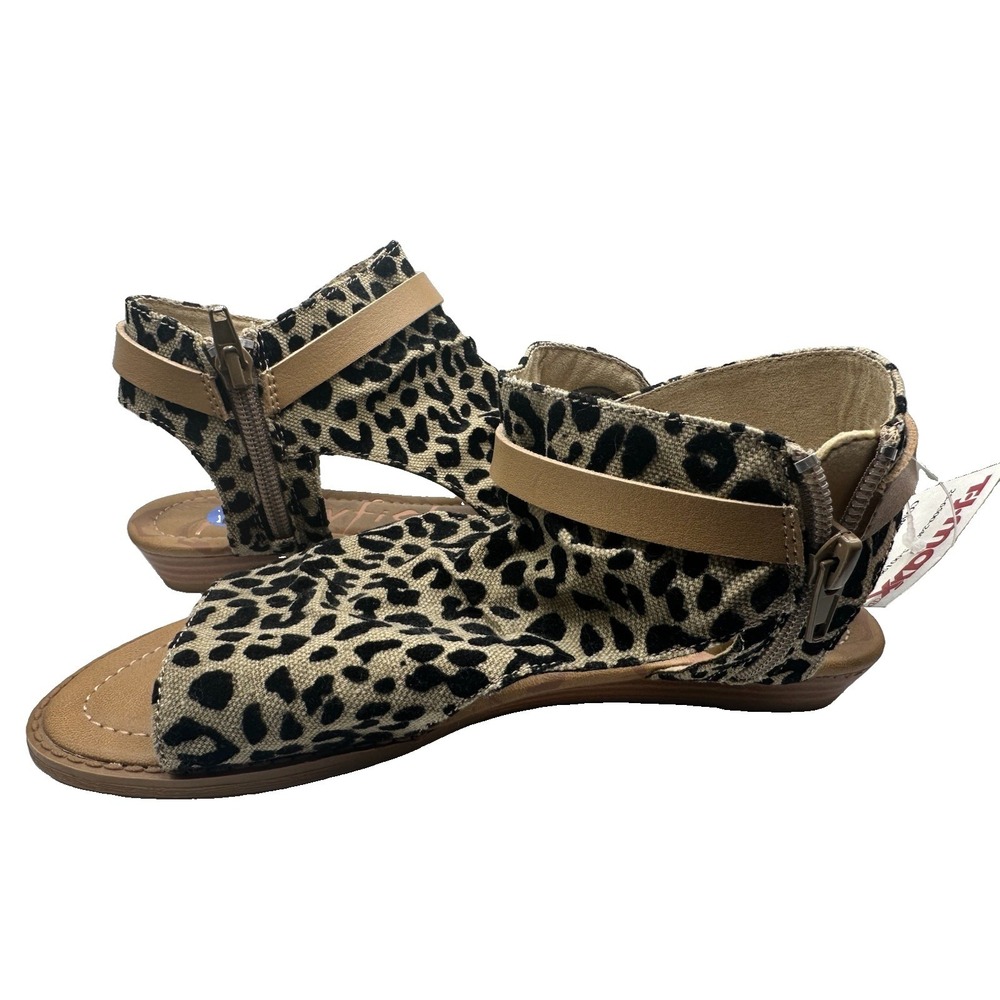 NWT Blowfish Malibu Women's Strappy Flat Sandals Leopard Print  7.5 NWT